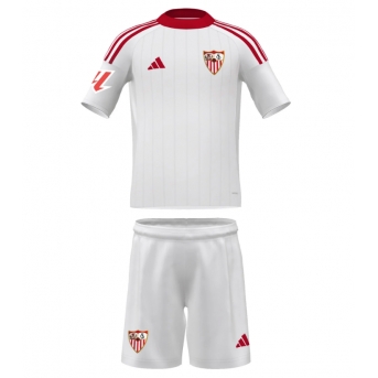 Sevilla Maglia Gara Casa Repliche 2025-26 Bambino Maniche Corte
